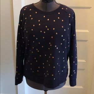Boden navy gold polka dot sweatshirt